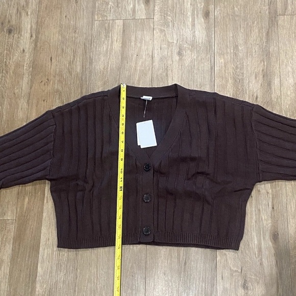 Abound-Long Sleeve Ribbed Cropped Cardigan-Women’s Size: 1X-Color: Brown-NEW!! - Picture 10 of 14
